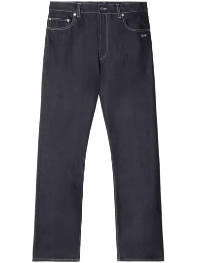 OFF-WHITE EMBROIDERED-LOGO JEANS