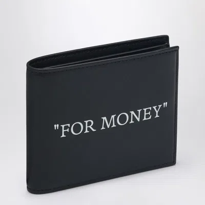 OFF-WHITE FOR MONEY BI-FOLD BLACK WALLET