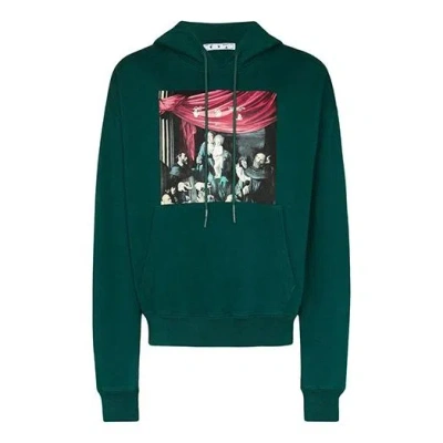 OFF-WHITE Off-White FW20 Caravaggio Loose Hooded Pullover Men Green