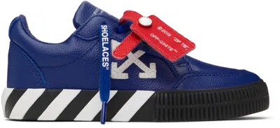 OFF-WHITE KIDS BLUE VULCANIZED LEATHER SNEAKERS