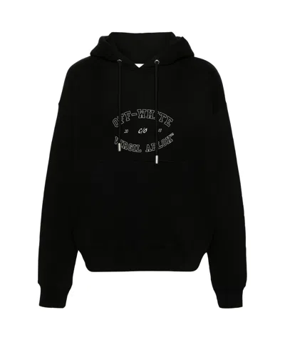 OFF-WHITE OFF-WHITE LOGO PRINTED DRAWSTRING HOODIE