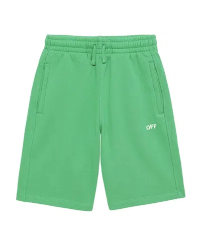 OFF-WHITE OFF-WHITE KIDS LOGO PRINTED DRAWSTRING TRACK SHORTS