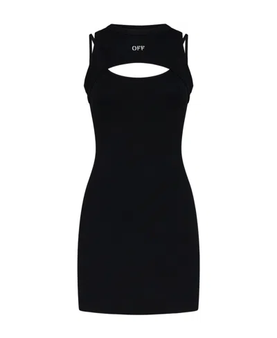 OFF-WHITE OFF-WHITE CUT-OUT SLEEVELESS DRESS