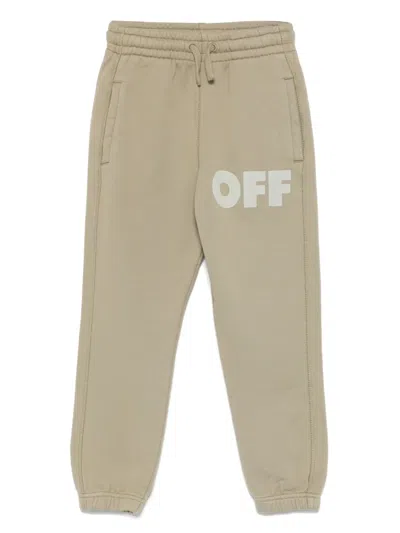 OFF-WHITE LOGO-PRINT TRACK PANTS