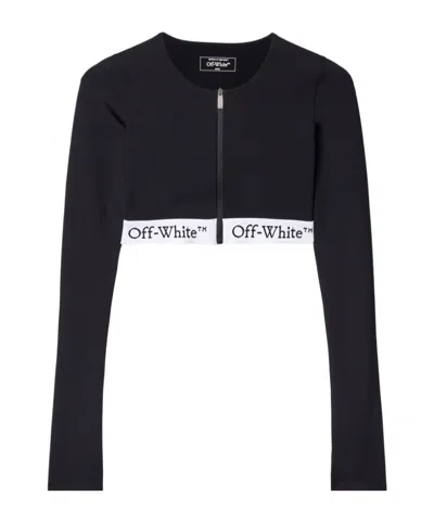 OFF-WHITE OFF-WHITE ZIP-UP CROPPED T-SHIRT