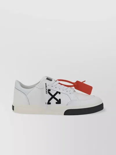 OFF-WHITE LOW TOP ROUND TOE LEATHER SNEAKERS