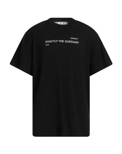 OFF-WHITE OFF-WHITE MAN T-SHIRT BLACK SIZE S COTTON, POLYESTER