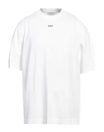 OFF-WHITE OFF-WHITE MAN T-SHIRT WHITE SIZE L COTTON, ELASTANE