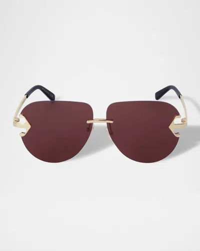 OFF-WHITE MEN'S ALEXANDRIA METAL ROUND SUNGLASSES