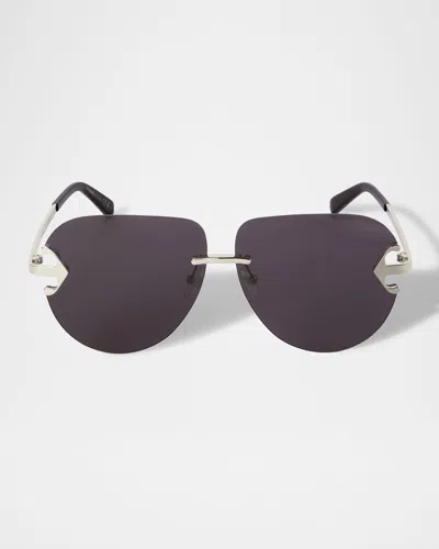 OFF-WHITE MEN'S ALEXANDRIA METAL ROUND SUNGLASSES