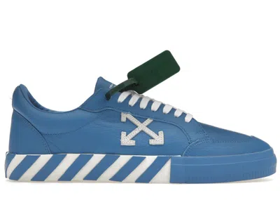 OFF-WHITE MEN'S OFF OFF VULC LOW LEATHER SNEAKERS IN BLUE/WHITE