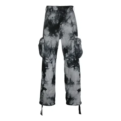 OFF-WHITE Men's Off-White FW22 Tie Dye Pattern Printing 3D Pocket Cargo Casual Pants/Trousers Black