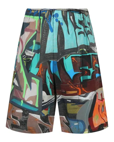 OFF-WHITE MEN'S OFFWHITE NEEN ALLOVER LOUNGE SHORTS