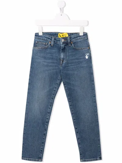 OFF-WHITE MID-RISE STRAIGHT JEANS