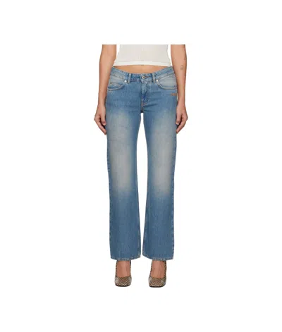 OFF-WHITE EMBROIDERED-LOGO JEANS