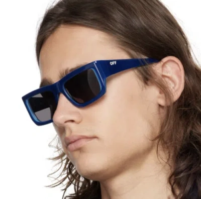 OFF-WHITE OFF-WHITE OERI117S24PLA0014507 PRESCOTT BLUE DARK GREY SUNGLASSES