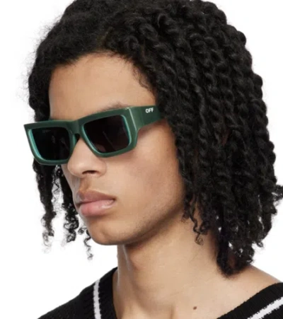 OFF-WHITE OFF-WHITE OERI117S24PLA0015707 PRESCOTT OLIVE GREEN DARK GREY SUNGLASSES