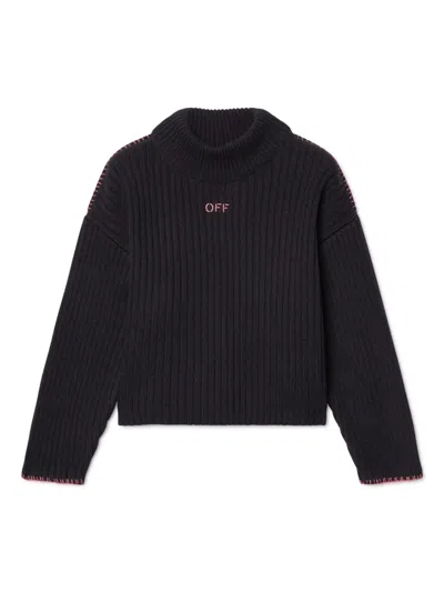 OFF-WHITE OFF STAMP RIBBED-KNIT JUMPER