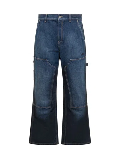 OFF-WHITE OFF-WHITE OFF-WHITE BLUE DENIM WIDE LEG JEANS