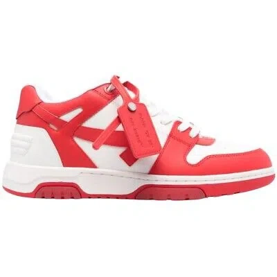 OFF-WHITE OFF-WHITE OUT OF OFFICE LOW TOP RED LEATHER SNEAKERS