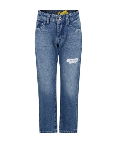 OFF-WHITE OFF-WHITE KIDS PAINT GRAPHIC LOGO PATCH JEANS