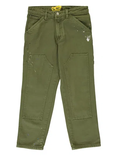 OFF-WHITE PAINT SPLATTER-DETAIL TROUSERS