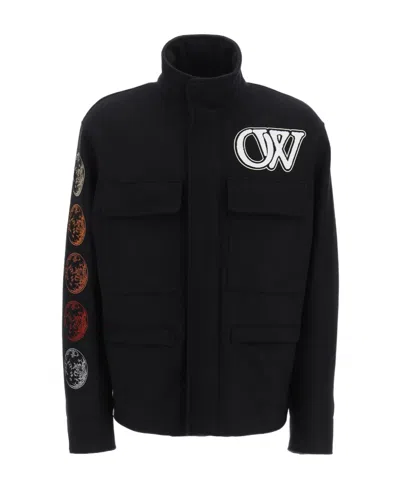 OFF-WHITE OFF-WHITE GRAPHIC PRINTED BUTTONED JACKET