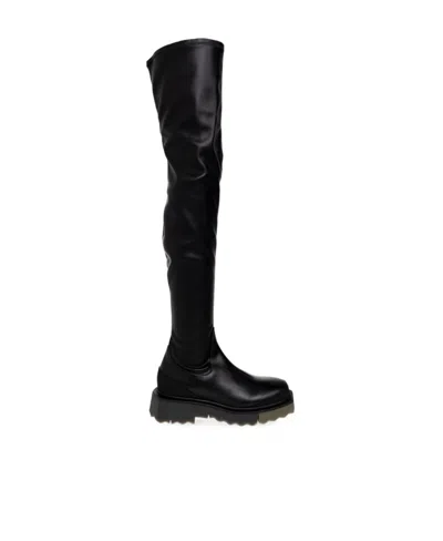 OFF-WHITE OFF-WHITE ROUND TOE KNEE-LENGTH BOOTS