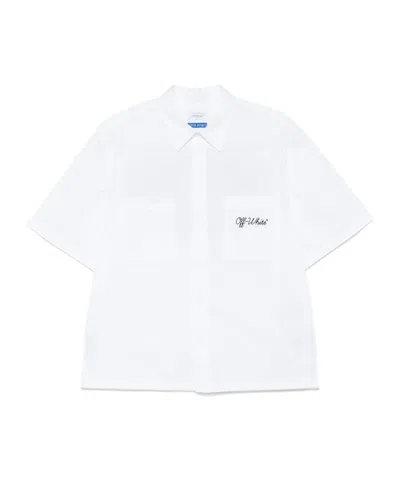 OFF-WHITE OFF-WHITE BUTTON-UP SHORT-SLEEVED SHIRT