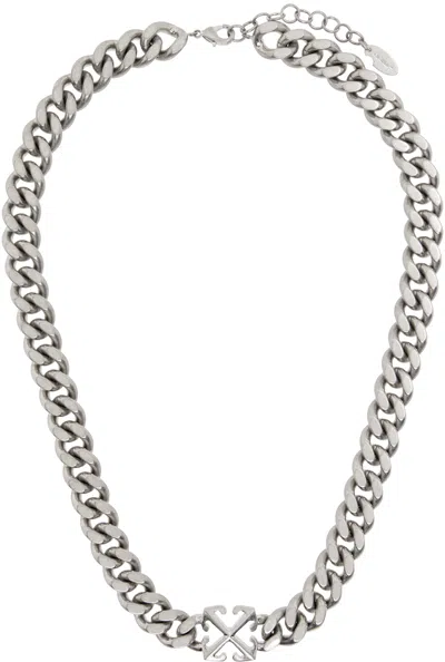 OFF-WHITE SILVER ARROW CHAIN NECKLACE