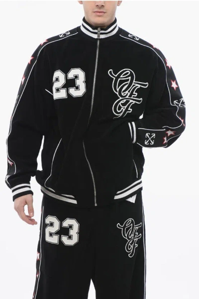 OFF-WHITE Terry NATLOVER VARSITY Track Sweatshirt with Tape Detail