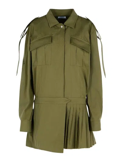 OFF-WHITE VESTIDO MIDI - VERDE