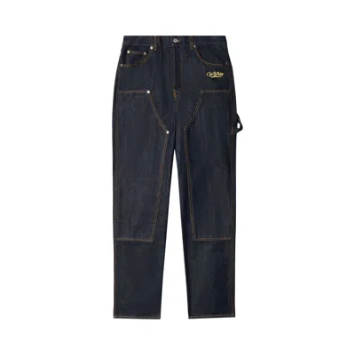 OFF-WHITE OFF-WHITE WAVE OFF DENIM SKATE CARPENTER PANTS 'INDIGO/YELLOW'