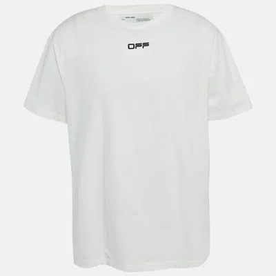 OFF-WHITE WHITE PRINTED COTTON CREW NECK OVERSIZED T-SHIRT S