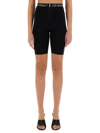 OFF-WHITE OFF-WHITE WOMEN SHORTS WITH ZIPPER AND LOGO BAND