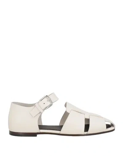 OFFICINE CREATIVE ITALIA OFFICINE CREATIVE ITALIA WOMAN SANDALS IVORY SIZE 8 SOFT LEATHER