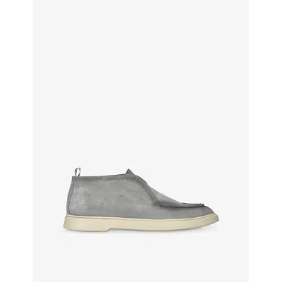 OFFICINE CREATIVE MENS BONES SUEDE MID-TOP BOOTS GREY MID