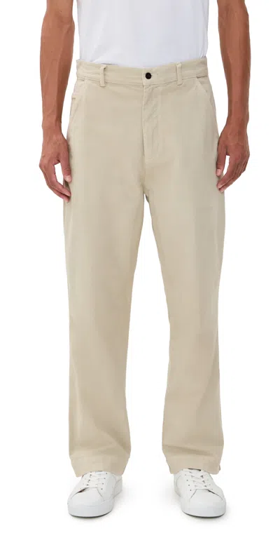 OFFICINE GENERALE GREG GARMENT DYE COTTON MOLESKIN PANTS GALET