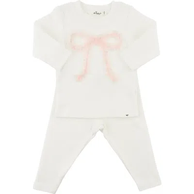 OH BABY OH BABY! RUFFLE BOW PINK SILVER-FLECK TULLE TWO PIECE SET