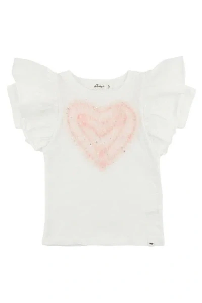 OH BABY OH BABY! RUFFLE HEART PINK SILVER TULLE BUTTERFLY TEE