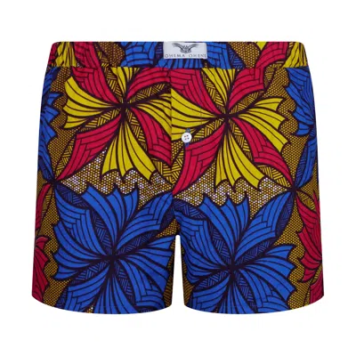 OHEMA OHENE MEN'S AFRICAN PRINT BOXER SHORTS - 3D FLORAL
