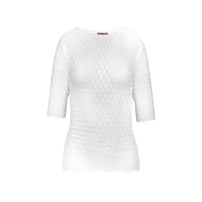 OH!ZUZA NIGHT&DAY WOMEN'S WHITE POLKA DOT TEE - IVORY