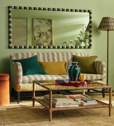 OKA BOBINA FLOOR-STANDING MIRROR - VELLUM/DISTRESSED BLACK