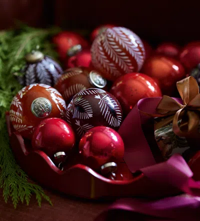 OKA ELEMERI/OCELLUS GLASS BAUBLES PAIR - RIOJA