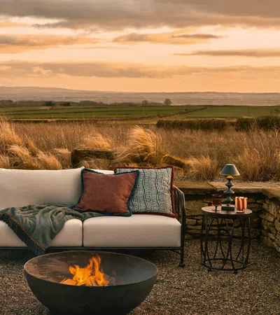 OKA MINERVA WIRELESS TABLE LAMP AND SHADE - ANTIQUE GREY