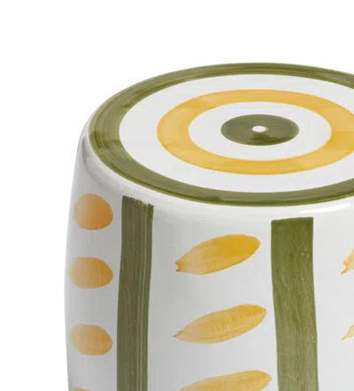 OKA RANDER CERAMIC STOOL - SPRUCE/YELLOW