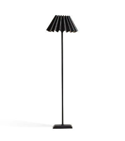 OKA RIPPLE FLOOR LAMP AND SHADE - BLACK/GOLD