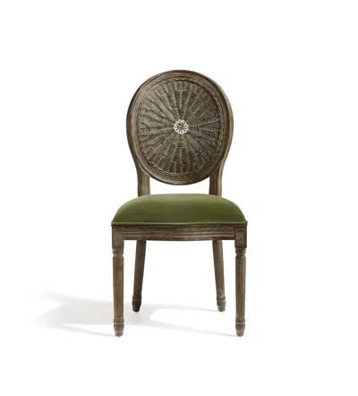 OKA WASHAKIE VELVET DINING CHAIR - SPRUCE