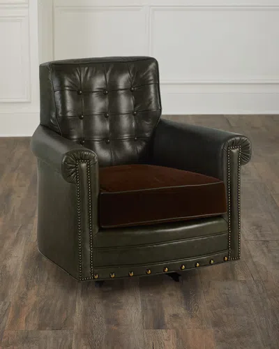 OLD HICKORY TANNERY ELPHIE LEATHER SWIVEL CHAIR