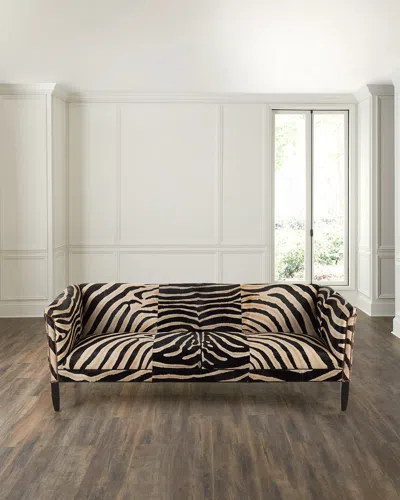 OLD HICKORY TANNERY JULIEN ZEBRA-PAINTED HAIR ON HIDE SOFA, 85"